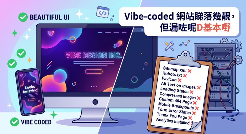 🔧 Your Vibe-coded Website Looks Great, but It's Missing These Basics